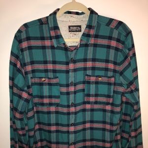 Modern Amusement Flannel | Large | Teal and Red